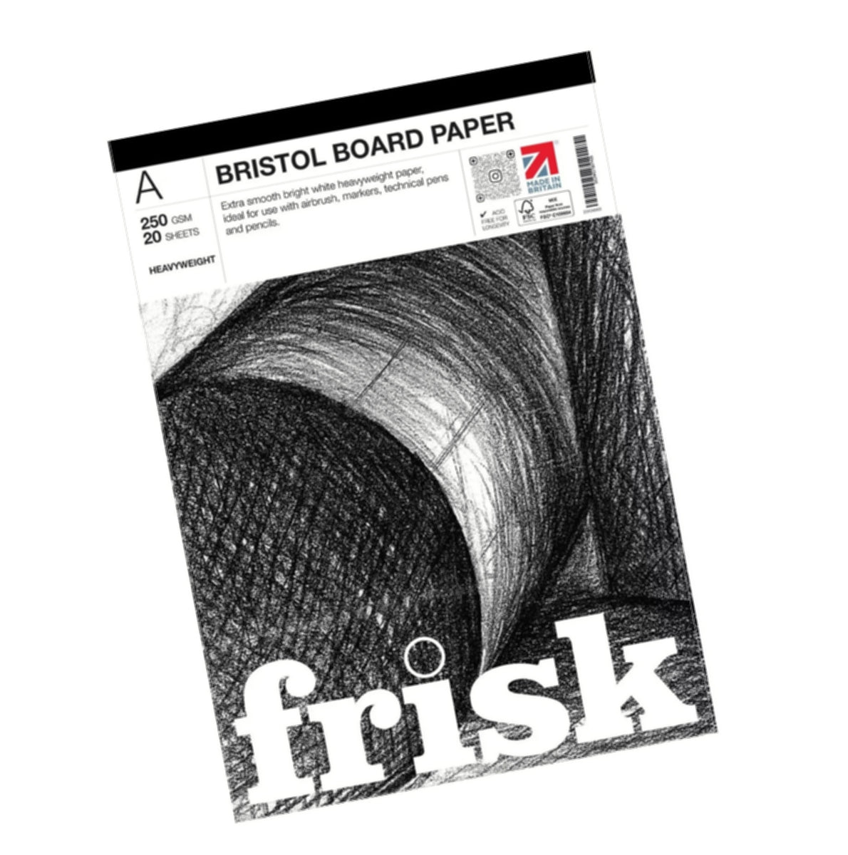 Frisk Bristol Board pads 250gsm A2 WoW Art Supplies