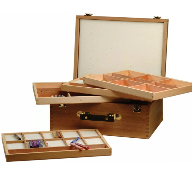 Artists Wooden Storage Box- PASTEL BOX - FOUR TRAY – WoW Art Supplies