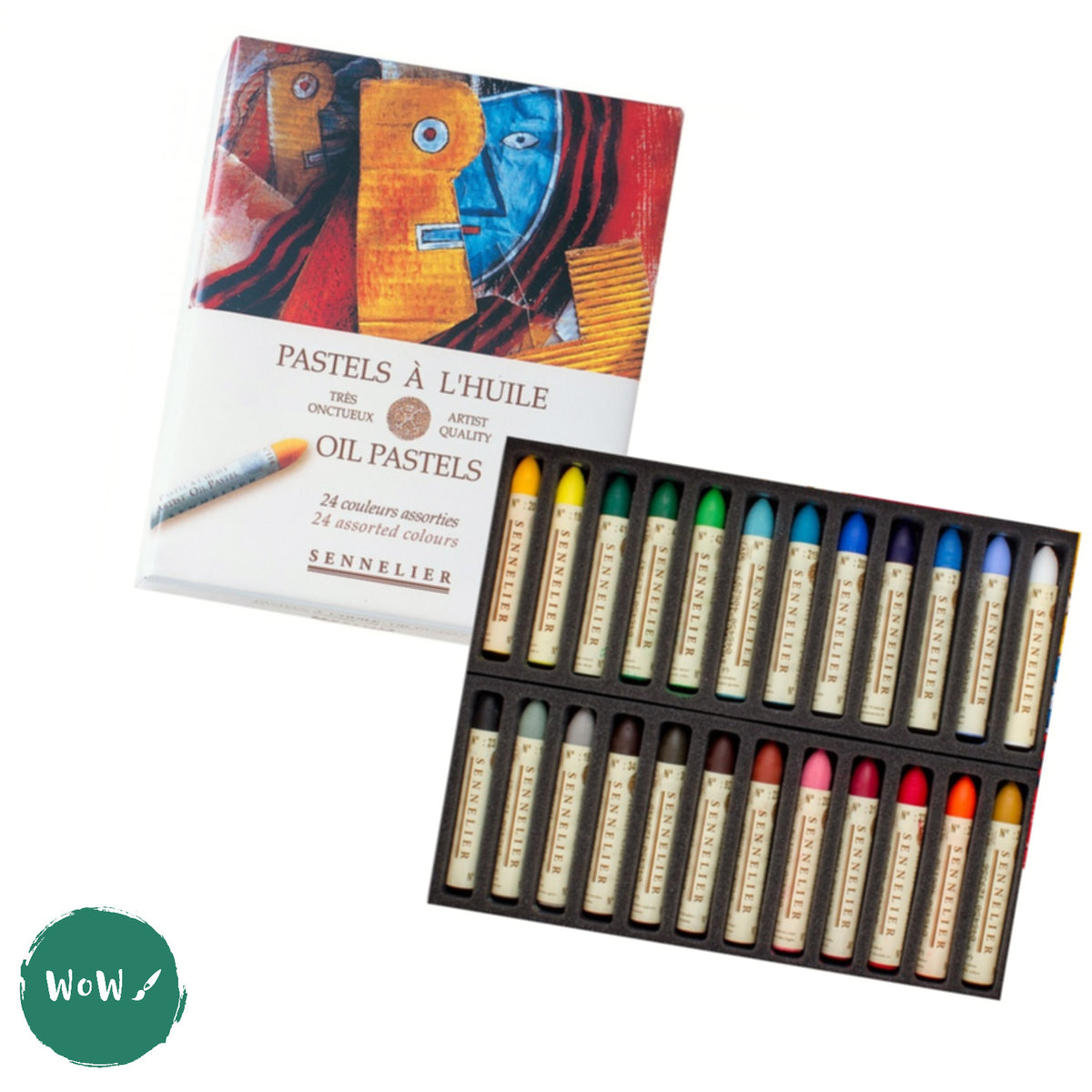 Sennelier Oil Pastels Cardboard Box Set Assorted Colors (Set of 24