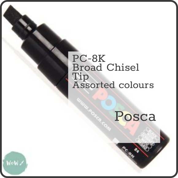 PAINT MARKER - POSCA - PC-8K broad Chisel Tip - SINGLES