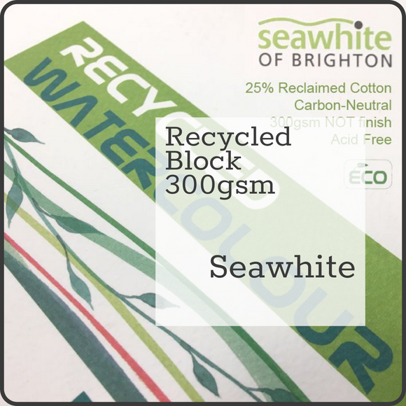 Watercolour paper - BLOCK - Seawhite - RECYCLED - 300gsm Cold Pressed (NOT) Surface