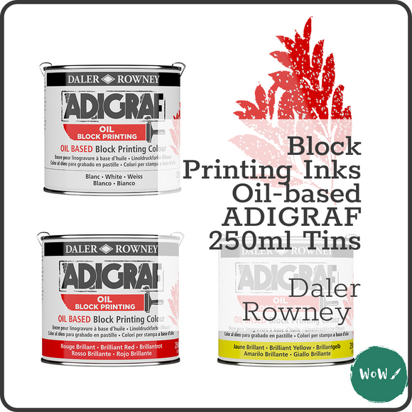 BLOCK PRINTING COLOUR - Oil Based - Daler Rowney ADIGRAF - 250ml Tins