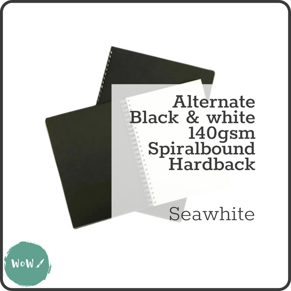 Seawhite Hardback Spiral Bound sketch books 140gsm Alternate Black & White Paper