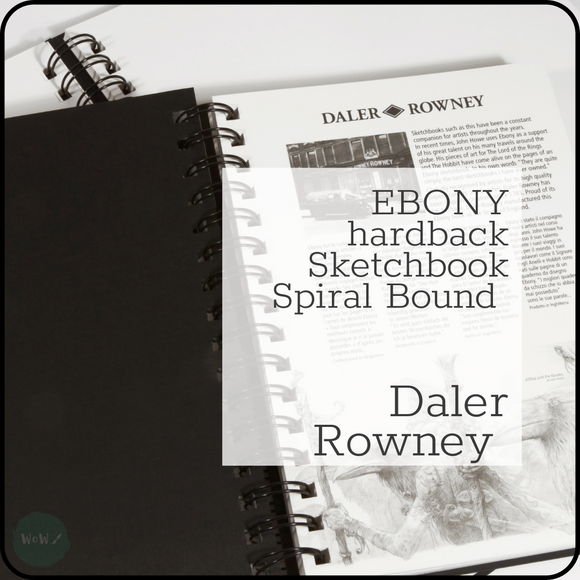 HARDBACK SKETCHBOOK - Spiral Bound - Daler Rowney - EBONY -160gsm