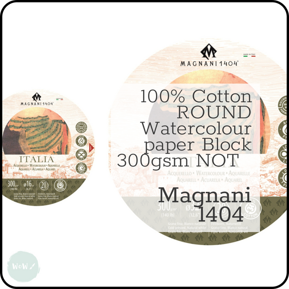 WATERCOLOUR PAPER BLOCK - 100% Cotton - WHITE - Magnani 1404 - ITALIA