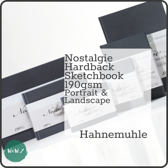 Hardback sketchbook - Square bound -  Hahnemuhle NOSTALGIE Book - 190gsm 'A' Sizes