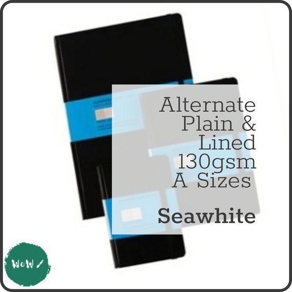 TRAVEL JOURNALS - Alternate PLAIN & LINED Paper - Seawhite - 130gsm - 'A' sizes