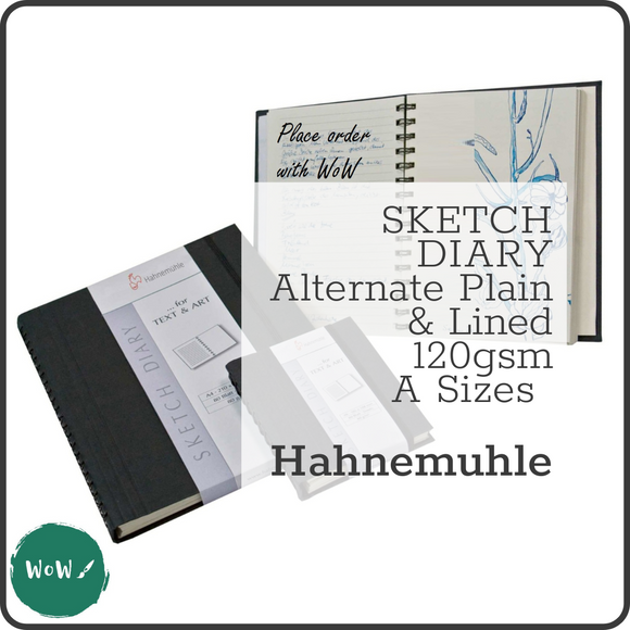 TRAVEL JOURNALS - Alternate PLAIN & LINED Paper - Hahnemuhle - SKETCH DIARY - 120gsm - 'A' sizes