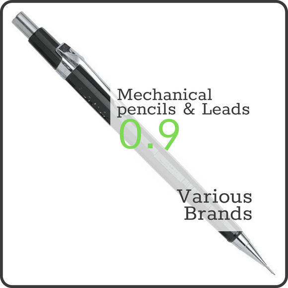 MECHANICAL PENCILS - 0.9mm - Holders & Replacement Leads