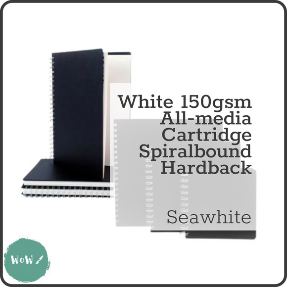 Seawhite Hardback Spiral Bound sketch book WHITE 150gsm all media paper