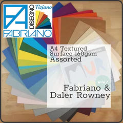 Textured Fine Art Paper - MURANO & Fabriano TIZIANO - 160gsm A4 - Range of colours
