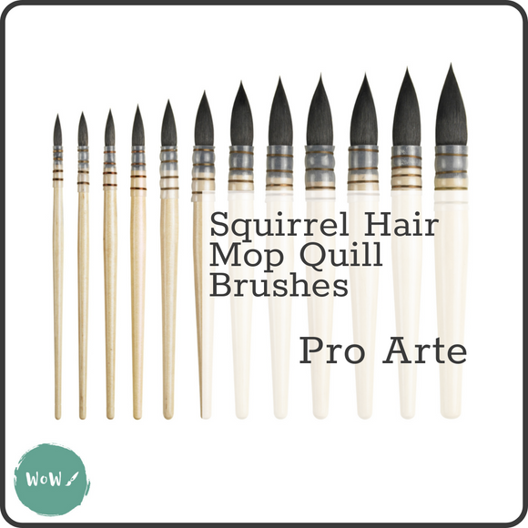 Pro Arte RSQ Series Natural Hair Quill Mop Brushes - Assorted sizes