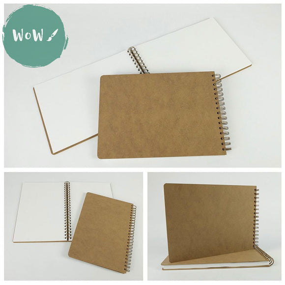 Hardback Spiral Bound Sketch book, Drawing Board Cover, 160gsm White all-media paper