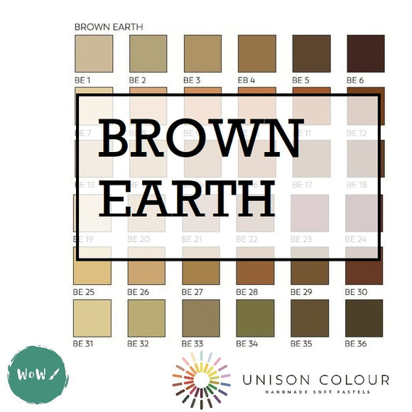 ARTISTS SOFT PASTELS - Unison Colour Handmade - SINGLES - BROWN EARTH SHADES