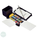 Watercolour Paint Sets - Winsor & Newton COTMAN – FIELD BOX - 12 x Half Pans, Sponge & Brush
