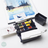 Watercolour Paint Sets - Winsor & Newton PROFESSIONAL - FIELD BOX - 12 Half Pans - Inc FREE Sable Brushes worth £23.40