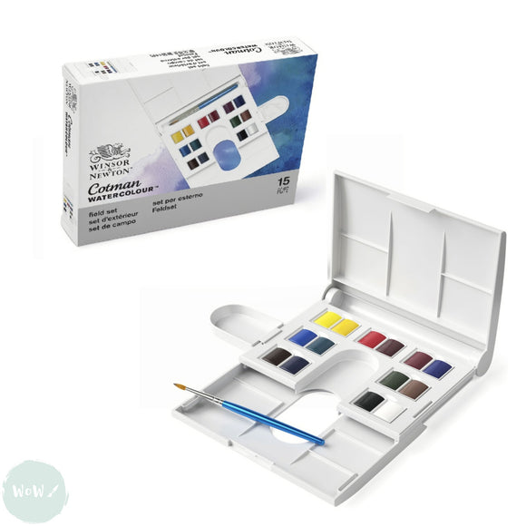 Watercolour Paint Sets - Winsor & Newton COTMAN - The FIELD Set – 14 x Half Pan