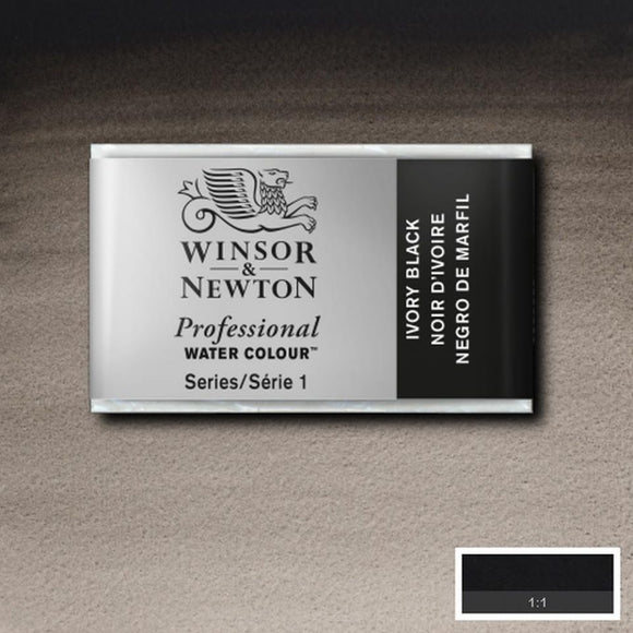 Watercolour WHOLE Pan - Winsor & Newton Professional -  IVORY BLACK