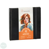 Watercolour Paper - Hardback TRAVEL JOURNAL - Hahnemuhle - 100% COTTON - 250gsm - COLD PRESSED -  Deckle Edge - 14cm SQUARE