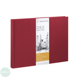 Hardback sketchbook - Square bound - Hahnemuhle D&S Book - 140gsm RED COVER - A5 Landscape