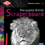 SCRAPER BOARD - (BLACK/WHITE) - 12 x 9" (305 x 229 mm) - PACK OF 5 SHEETS inc. Scraper Tool