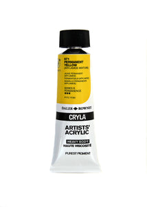 Daler Rowney CRYLA Artists Acrylic 75ml Tubes-  PERMANENT Yellow