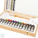 Acrylic Paint Set- Daler Rowney SIMPLY -  WOODEN BOX 26 Piece SET