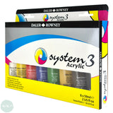 Acrylic Paint Set- Daler Rowney - SYSTEM3 - SELECTION SET - 8 x 59ml
