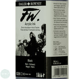 ACRYLIC INK - Daler Rowney FW – 180ml Bottle - 028 Black