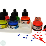 ACRYLIC INK - Daler Rowney FW – 29.5ml - NEON set - 6 x 29.5ml Pipette Bottles