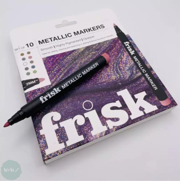 PAINT MARKER - FRISK - Metallic Marker - 2mm BULLET TIP - Assorted 10 set