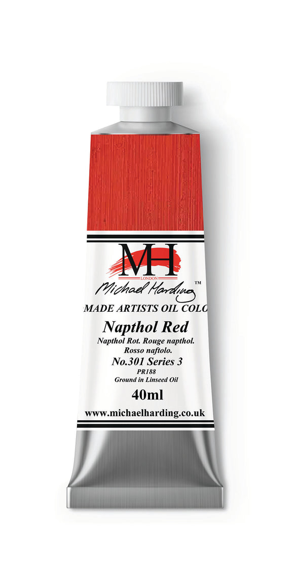 Michael Harding Handmade Oil 40ml tube-	Napthol Red 40ml (series 3)