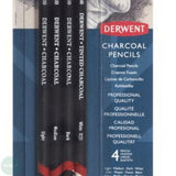 Derwent Charcoal Pencils Pack of 4 assorted