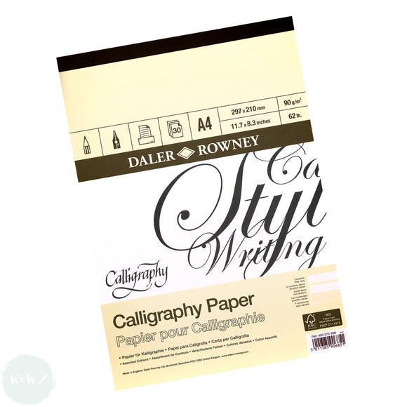 Calligraphy Paper Pad - DALER ROWNEY - Parchment Effect - 30 assorted sheets - A4