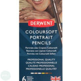 Coloured Pencil Sets -DERWENT COLOURSOFT -  6 tin - PORTRAIT COLOURS