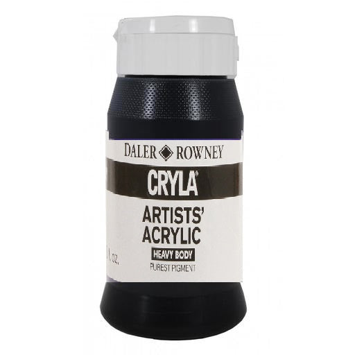 Daler Rowney CRYLA Artists Professional Heavy Body Acrylic 500ml Pot - IVORY BLACK