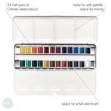 Watercolour Paint Sets - Winsor & Newton COTMAN - COMPLETE TRAVEL TIN - 24 x Half pans