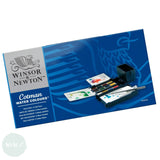 Watercolour Paint Sets - Winsor & Newton COTMAN – FIELD BOX - 12 x Half Pans, Sponge & Brush