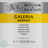 ACRYLIC PAINT - Winsor & Newton GALERIA - 1 litre (1000ml) Pot - TITANIUM WHITE