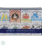INK - Winsor & Newton DRAWING INK 14ml - SET - 8 Colours - No 2 HENRY Collection