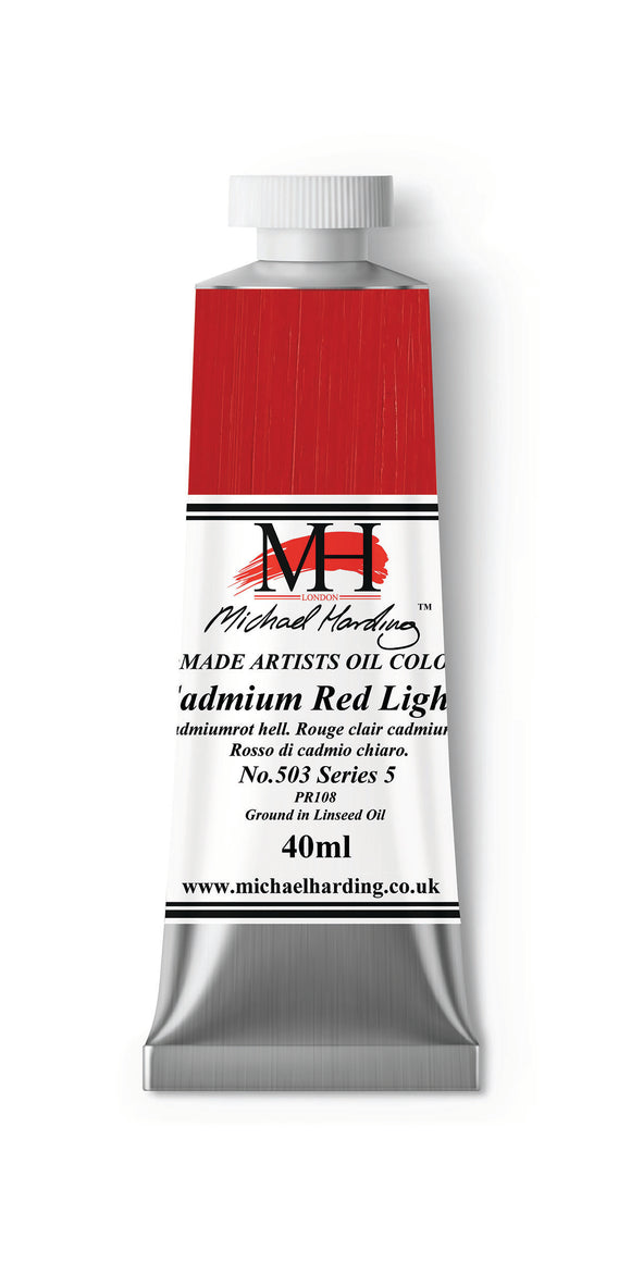 Michael Harding Handmade Oil 40ml tube-	Cadmium Red Light 40ml (series 5)