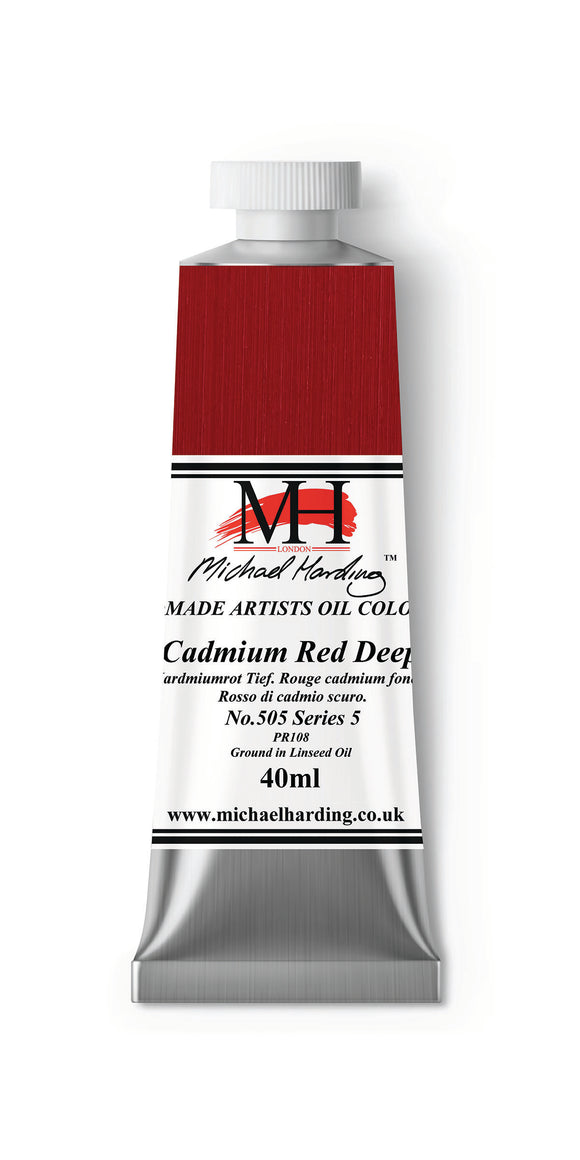 Michael Harding Handmade Oil 40ml tube-	Cadmium Red Deep 40ml (series 5)