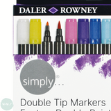 BRUSH PENS - Daler Rowney - SIMPLY - Dual Tip = Water-based,  assorted Set of 12