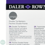 BRUSH PENS - Daler Rowney - SIMPLY - Dual Tip = Water-based,  assorted Set of 12