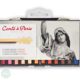 Soft Pastels Sets -Conté à Paris CARRÉ CRAYONS - 12 Assorted PORTRAIT COLOURS