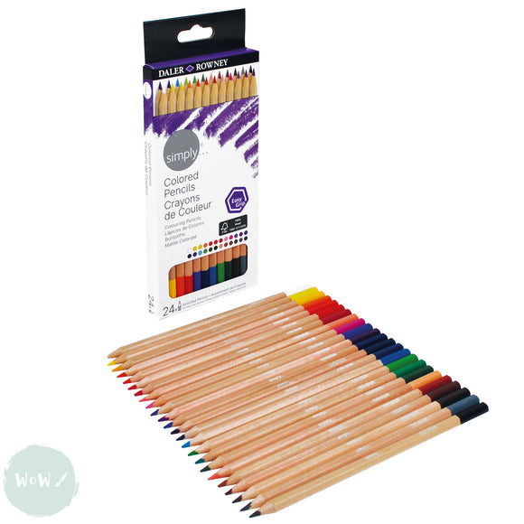 COLOURED PENCILS - Daler Rowney - SIMPLY - 24 Assorted Set