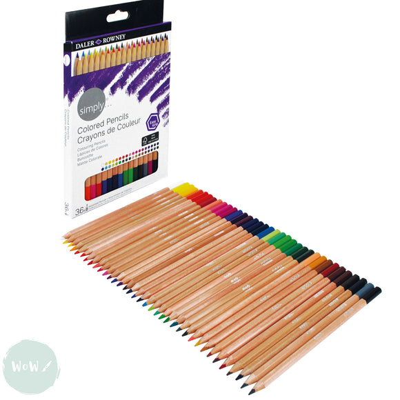 COLOURED PENCILS - Daler Rowney - SIMPLY - 36 Assorted Set