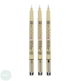 Fineliner Pigment Pen Set - SAKURA Pigma Micron - 3 Black assorted - 02, 04, 08