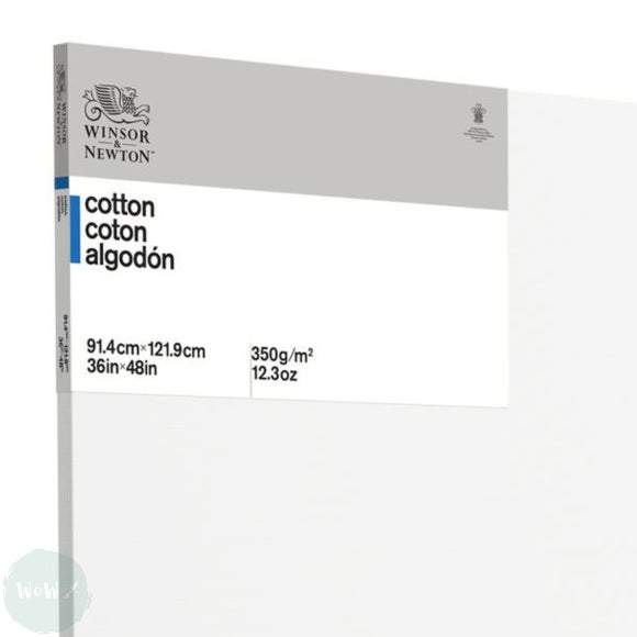 Artists Stretched Canvas - STANDARD Depth - WHITE PRIMED Cotton - SINGLE  - 350 gsm Winsor & Newton CLASSIC -   36 x 48” (914 x 1219 mm)