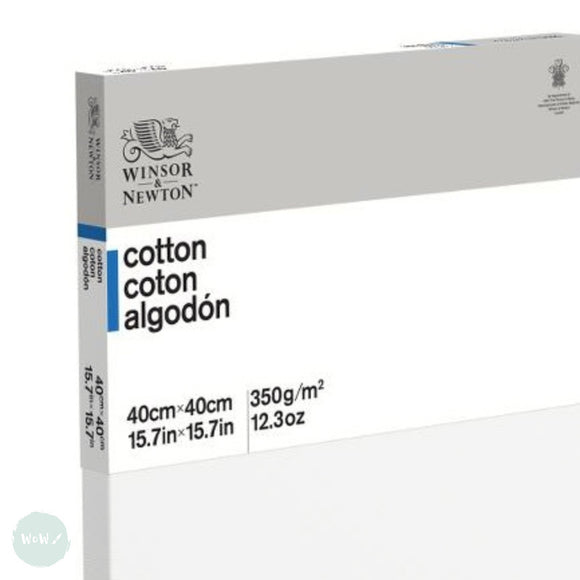 Artists Stretched Canvas - STANDARD Depth - WHITE PRIMED Cotton - SINGLE  - 350 gsm - Winsor & Newton CLASSIC -   40 x 40cm (15.7 x 15.7